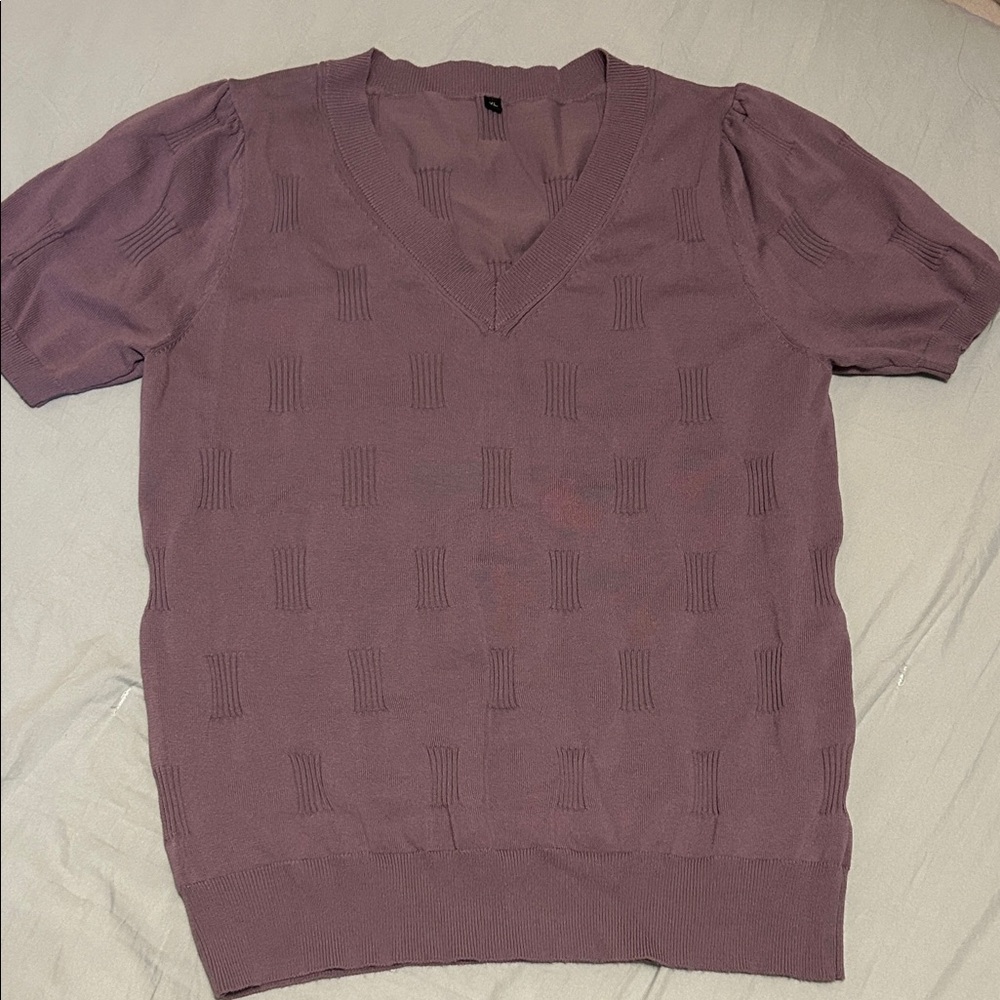 Elegant Mauve V-Neck Blouse